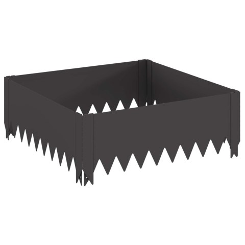 VidaXL Krawężnik do trawnika 4 pcs 60 x 60 x 20 cm Stal Czarny
