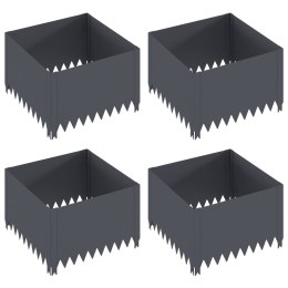 VidaXL Krawężnik do trawnika 4 pcs 60 x 60 x 35 cm Stal antracytowy