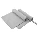 VidaXL Ręczniki Sportowe 2 pcs Szary 100 x 50 cm Poliester i poliamid