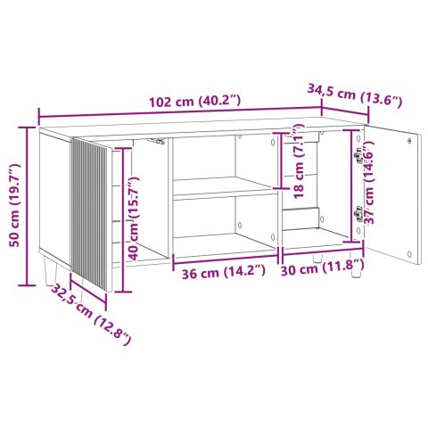 VidaXL Szafka pod telewizor Dąb wędzony 102 x 34,5 x 50 cm