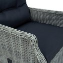 VidaXL 9-cz. zestaw mebli ogrodowych, poduszki, rattan PE, jasnoszary