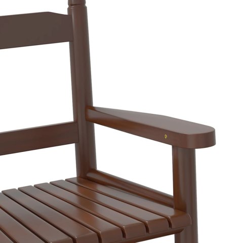 FOTELE BUJANE DZIECIĘCE 2 SZT. BRĄZOWE DREWNO TOPOLOWE