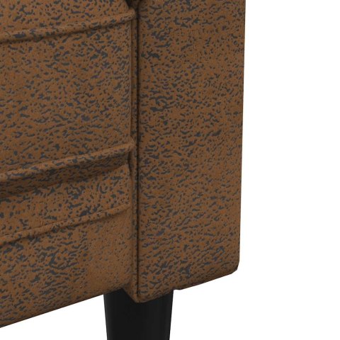 VidaXL Sofa Chesterfield, trzyosobowa, brązowa, obita tkaniną