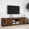 VidaXL Szafka pod TV z LED, przydymiony dąb, 180x34x50 cm