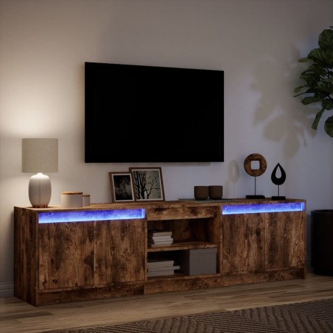 VidaXL Szafka pod TV z LED, przydymiony dąb, 180x34x50 cm