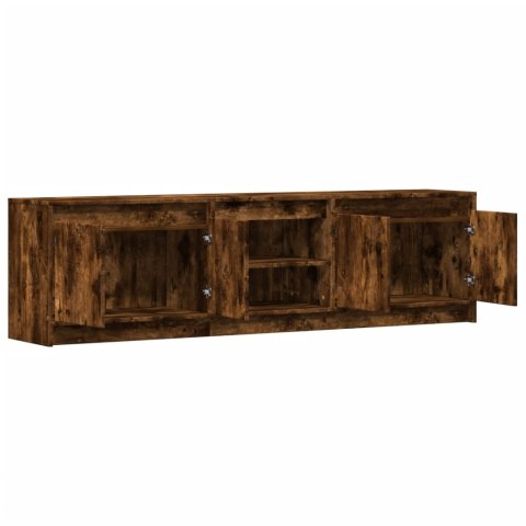 VidaXL Szafka pod TV z LED, przydymiony dąb, 180x34x50 cm