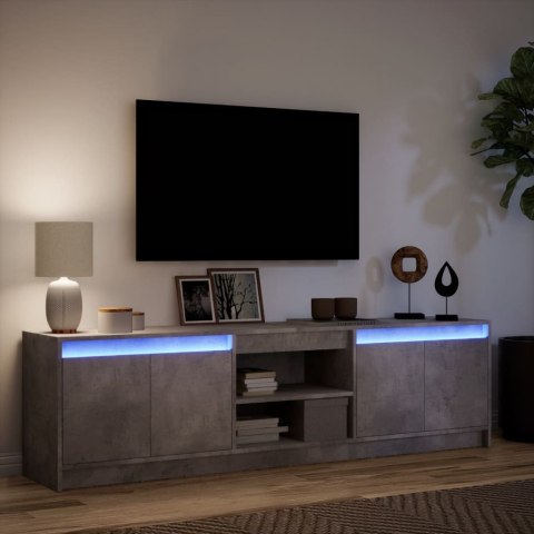 VidaXL Szafka pod TV z LED, szarość betonu, 180x34x50 cm