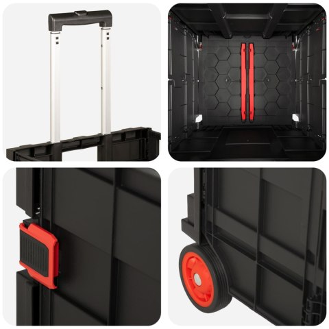 WÓZEK CZARNY I CZERWONY 35 X 39 X 92 CM PP I ELASTOMER