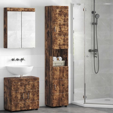 VidaXL Zestaw Szafek Łazienkowych TULUM Dąb wędzony 37 x 31,5 x 203 cm
