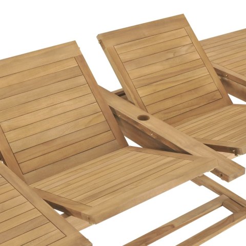 VidaXL 9-cz. zestaw mebli do ogrodu, 180-280x100x75 cm, drewno tekowe