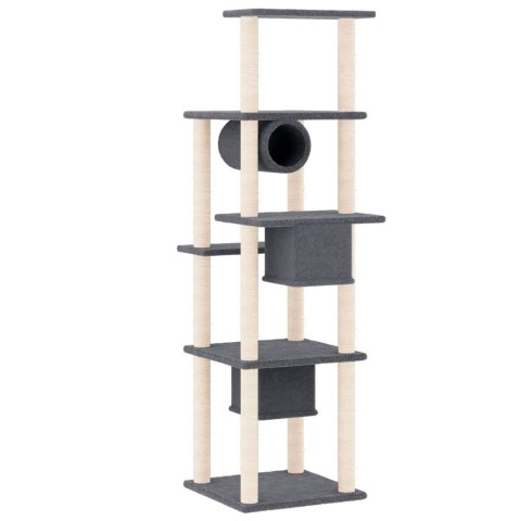 VidaXL Drapak dla kota z sizalowymi słupkami, ciemnoszary, 169 cm