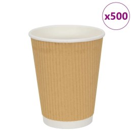VidaXL Papierowe kubki, 500 szt., 12oz, 300ml, brązowy