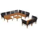 VidaXL 10 pcs Solidne drewno akacjowe i lina naturalny