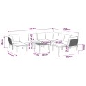 VidaXL 11 pcs Solidne drewno akacjowe i lina naturalny