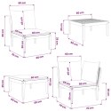 VidaXL 11 pcs Solidne drewno akacjowe i lina naturalny