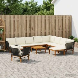 VidaXL 12 pcs Solidne drewno akacjowe i lina naturalny