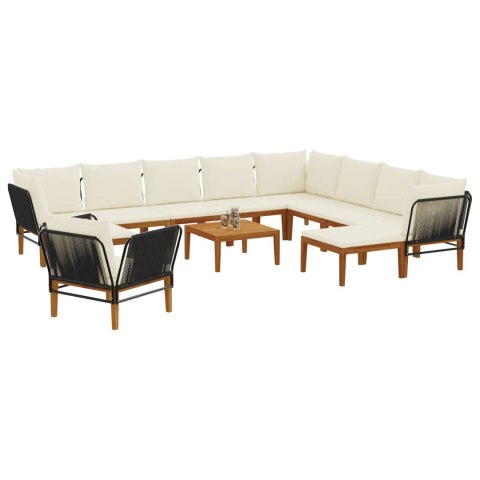 VidaXL 12 pcs Solidne drewno akacjowe i lina naturalny