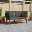VidaXL 2 pcs Solidne drewno akacjowe i lina naturalny
