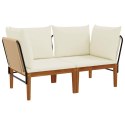 VidaXL 2 pcs Solidne drewno akacjowe i lina naturalny