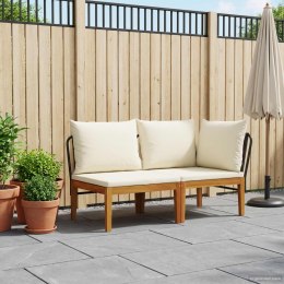 VidaXL 2 pcs Zestaw mebli ogrodowych z poduszkami naturalny