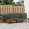 VidaXL 3 pcs Solidne drewno akacjowe i lina naturalny