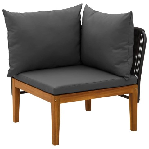 VidaXL 3 pcs Solidne drewno akacjowe i lina naturalny