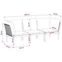 VidaXL 3 pcs Solidne drewno akacjowe i lina naturalny