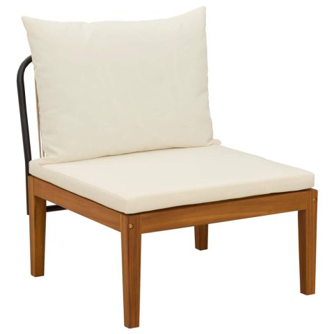 VidaXL 3 pcs Solidne drewno akacjowe i lina naturalny
