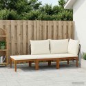 VidaXL 3 pcs Solidne drewno akacjowe i lina naturalny