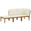 VidaXL 3 pcs Solidne drewno akacjowe i lina naturalny