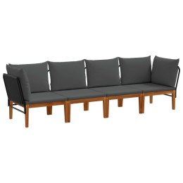VidaXL 4 pcs Solidne drewno akacjowe i lina naturalny