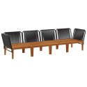 VidaXL 4 pcs Solidne drewno akacjowe i lina naturalny