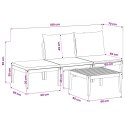 VidaXL 4 pcs Solidne drewno akacjowe i lina naturalny