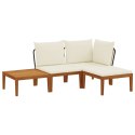 VidaXL 4 pcs Solidne drewno akacjowe i lina naturalny