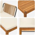 VidaXL 4 pcs Solidne drewno akacjowe i lina naturalny