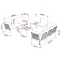 VidaXL 9 pcs Solidne drewno akacjowe i lina naturalny