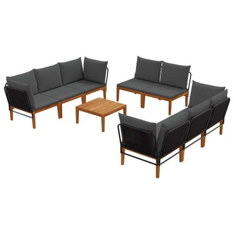 VidaXL 9 pcs Solidne drewno akacjowe i lina naturalny