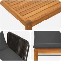 VidaXL 9 pcs Solidne drewno akacjowe i lina naturalny
