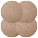 VidaXL Podkładki Jutowe 4 pcs naturalny Ø 30 cm 100% Juta Tossa