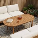 VidaXL Blat stołu 100 x 50 x 3,5 cm Owalny Lite drewno teakowe
