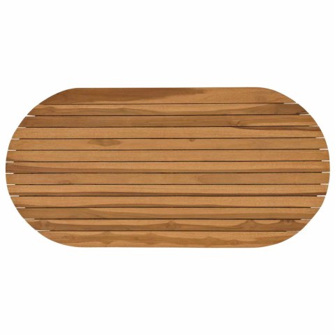 VidaXL Blat stołu 100 x 50 x 3,5 cm Owalny Lite drewno teakowe