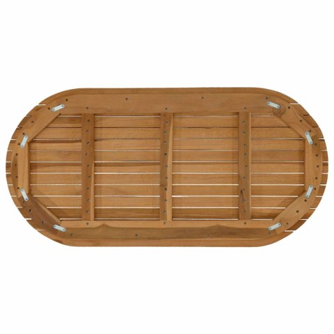 VidaXL Blat stołu 100 x 50 x 3,5 cm Owalny Lite drewno teakowe