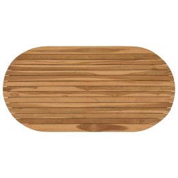 VidaXL Blat stołu 110 x 55 x 3,5 cm Owalny Lite drewno teakowe
