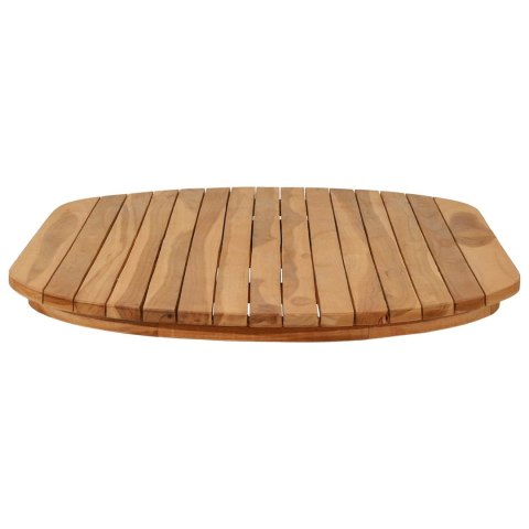 VidaXL Blat stołu 110 x 55 x 3,5 cm Owalny Lite drewno teakowe