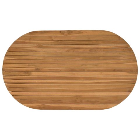 VidaXL Blat stołu 120 x 70 x 3,5 cm Owalny Lite drewno teakowe