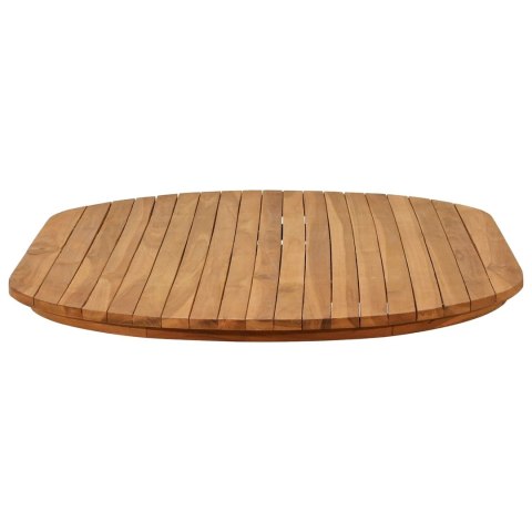VidaXL Blat stołu 120 x 70 x 3,5 cm Owalny Lite drewno teakowe