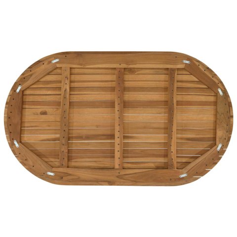 VidaXL Blat stołu 120 x 70 x 3,5 cm Owalny Lite drewno teakowe