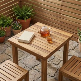 VidaXL Blat stołu 40 x 40 x 3,5 cm Kwadrat Lite drewno teakowe