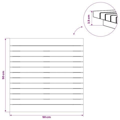 VidaXL Blat stołu 50 x 50 x 3,5 cm Kwadrat Lite drewno teakowe