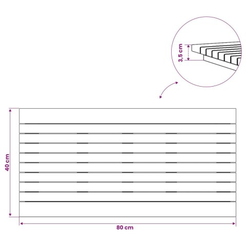 VidaXL Blat stołu 80 x 40 x 3,5 cm Prostokątny Lite drewno teakowe
